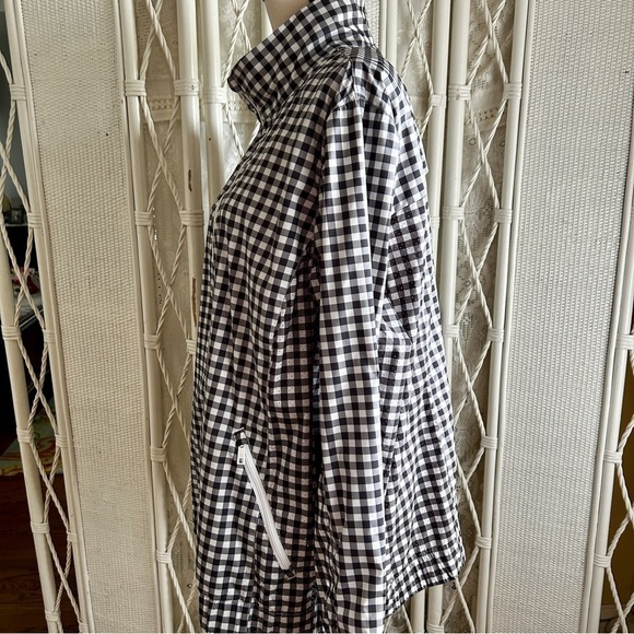 Talbots Light Jacket Nylon Gingham Checks Black and White Windbreaker size 2X - Picture 5 of 16